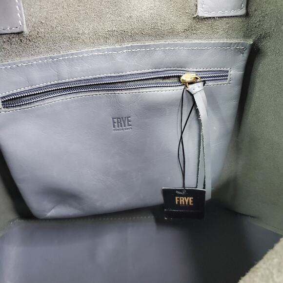 FRYE Carson Gray Leather Shoulder Tote Bag distressed Leather - Picture 9 of 14